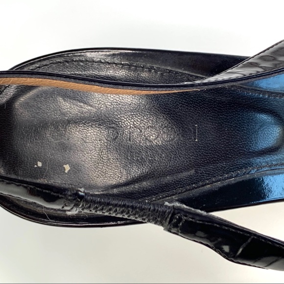 VTG Sergio Rossi SlingBack Blk Polished Leather 39 - Picture 3 of 8
